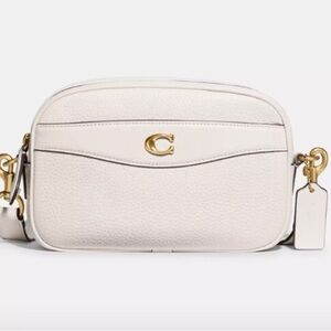Coach Camera Leather Crossbody Bag with Gold Accents